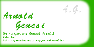 arnold gencsi business card